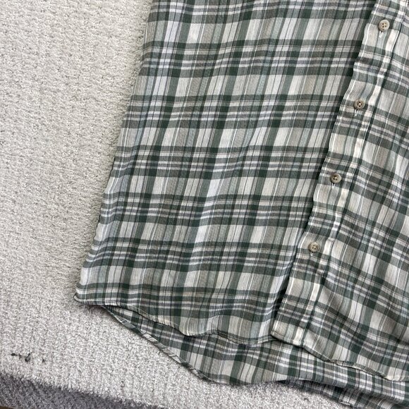 VTG Arnold Palmer Shirt Men L Tall Blue Green Button Down Silk Feel Read - Picture 6 of 15